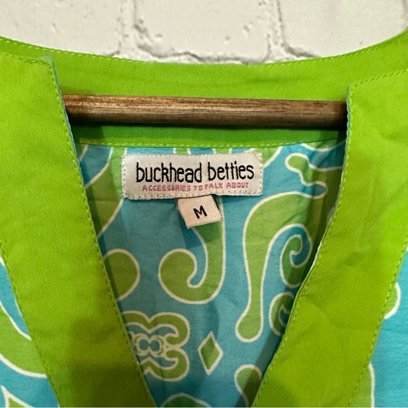 Buckhead Betties green and blue patterned coverup - Picture 4 of 5